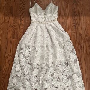 NICHOLAS White Lace Maxi Dress